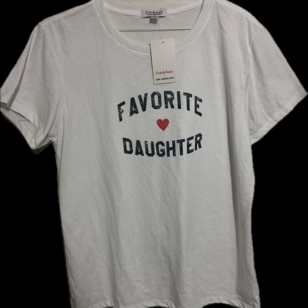 Erin and Sara x Sub urban riot - Favorite Daughter' - white t- shirt